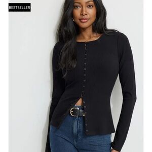 Dynamite Ribbed Flyaway Cardigan